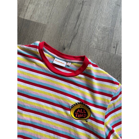 Nickelodeon All That Stripped T-Shirt Women’s Size Small Y2K - Picture 3 of 3